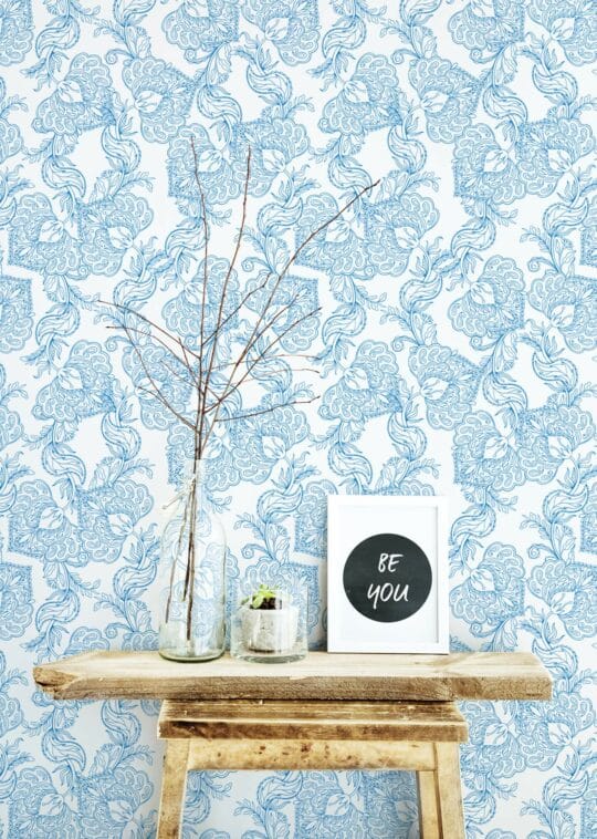 Vintage orchid floral peel and stick removable wallpaper