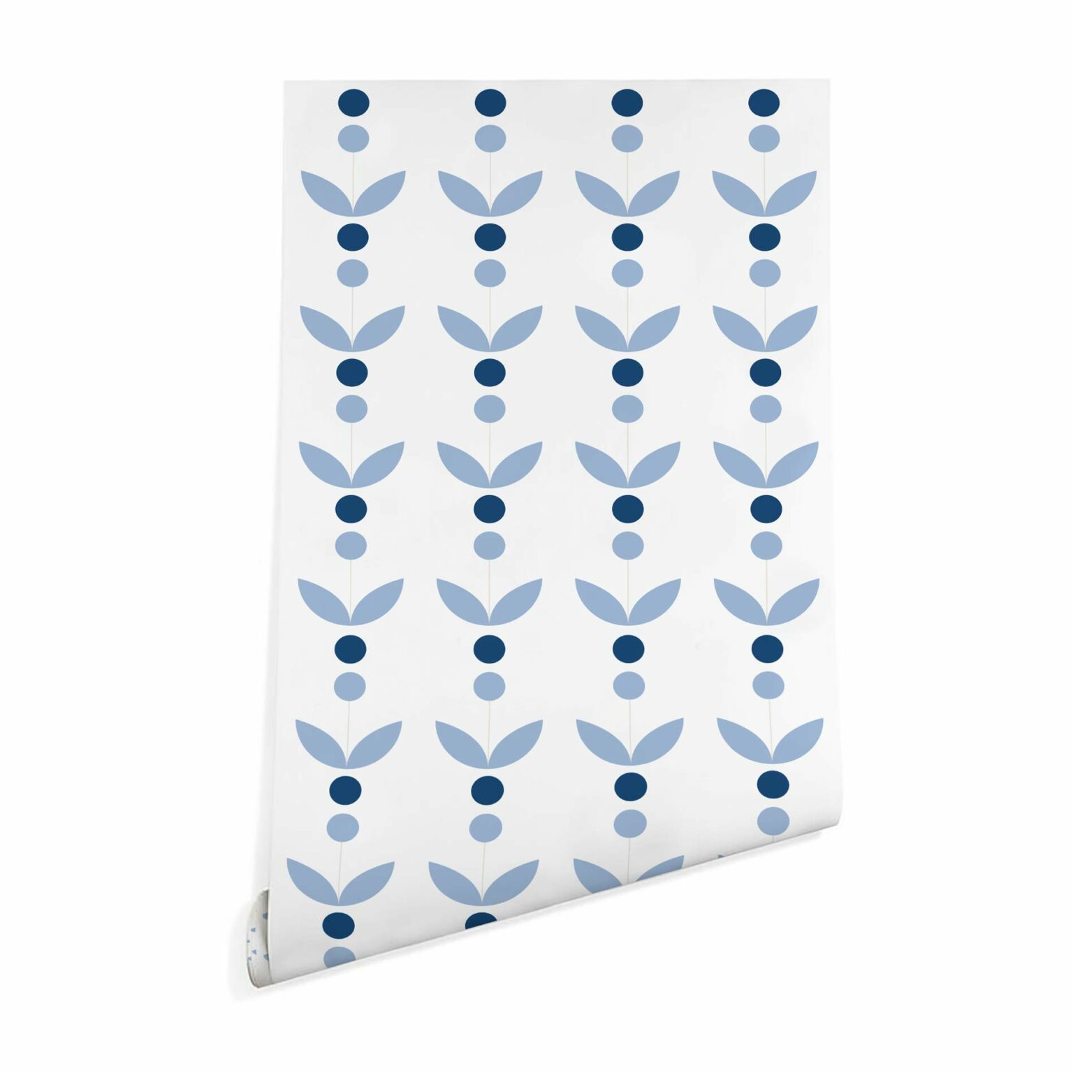 Blue and white Scandinavian pattern wallpaper - Peel and Stick