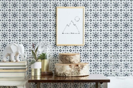 Vintage tile temporary wallpaper