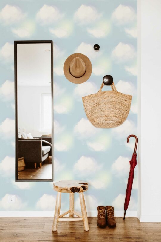 Blue Bay Clouds - self-adhesive wallpaper from Fancy Walls