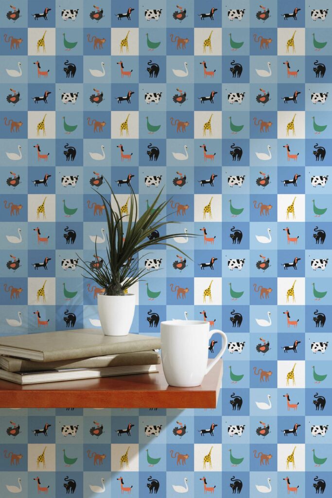 Kids Dental Azure self-adhesive wallpaper by Fancy Walls