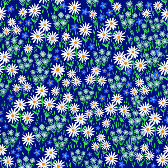 Blue Tiny Flowers wallpaper for living room by Fancy Walls