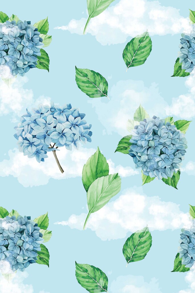 Fancy Walls self-adhesive blue floral wallpaper for bedroom