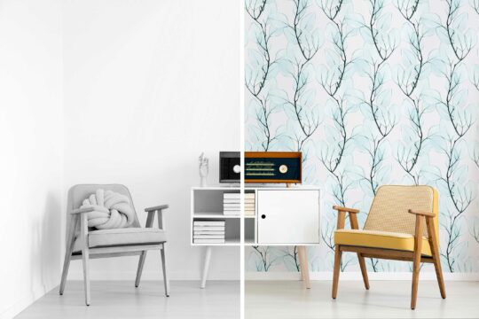 Blue Branch Hue self-adhesive wallpaper by Fancy Walls