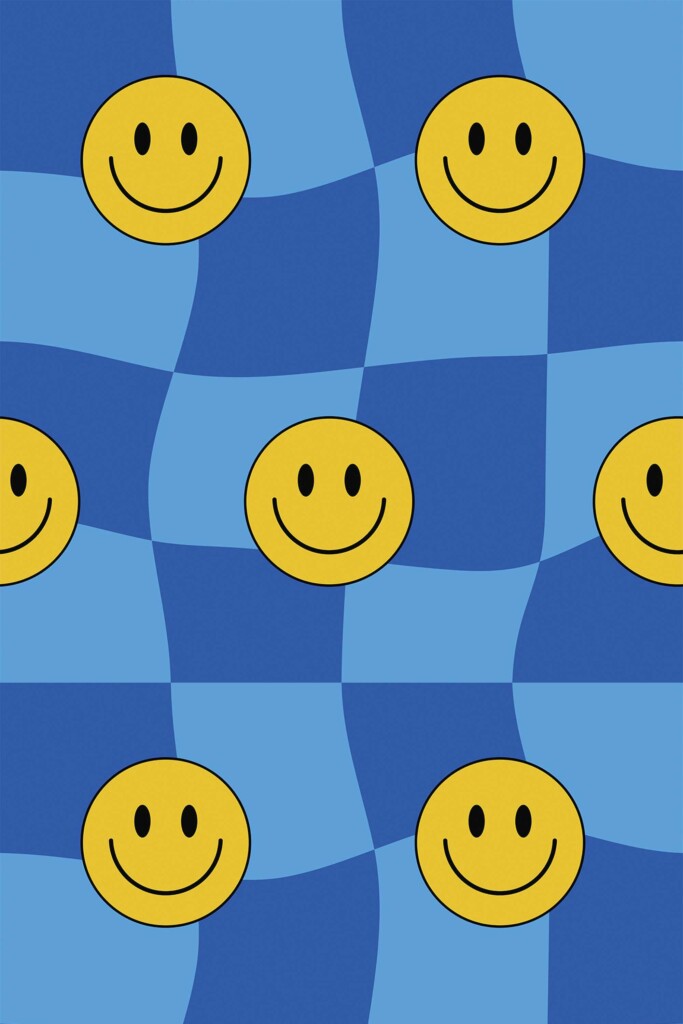 Fancy Walls Blue Check removable wallpaper for Kids room