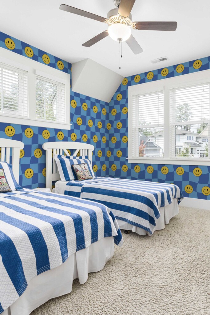 Fancy Walls Blue Check traditional wallpaper for Kids room
