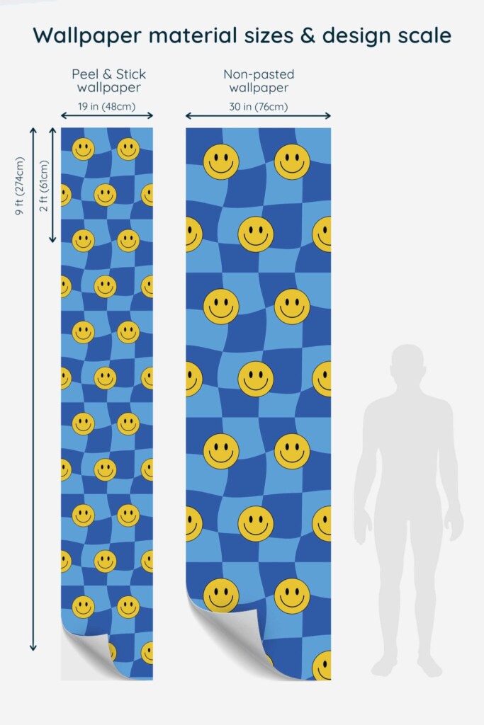 Fancy Walls Blue Check self-adhesive wallpaper for walls