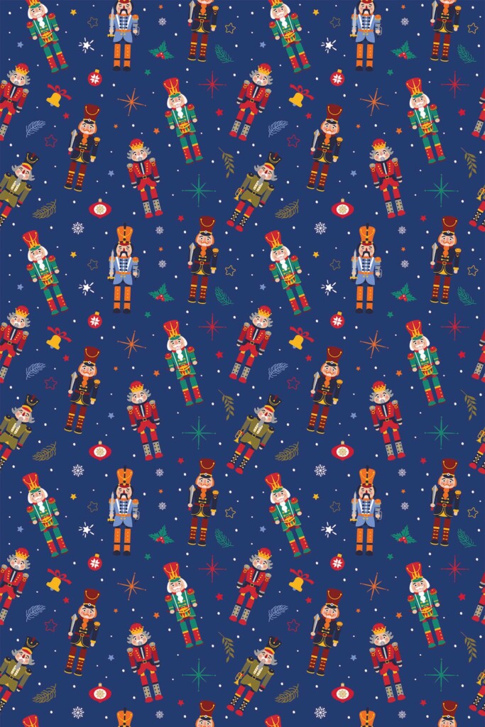 Blue Christmas peel and stick wallpaper by Fancy Walls