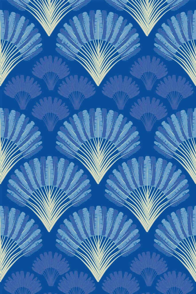 Pattern repeat of Blue Coastline removable wallpaper design