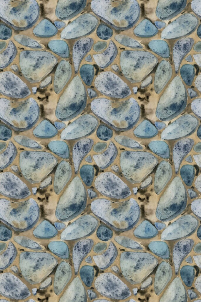 Blue Stone Look Peel and Stick Wallpaper by Fancy Walls.