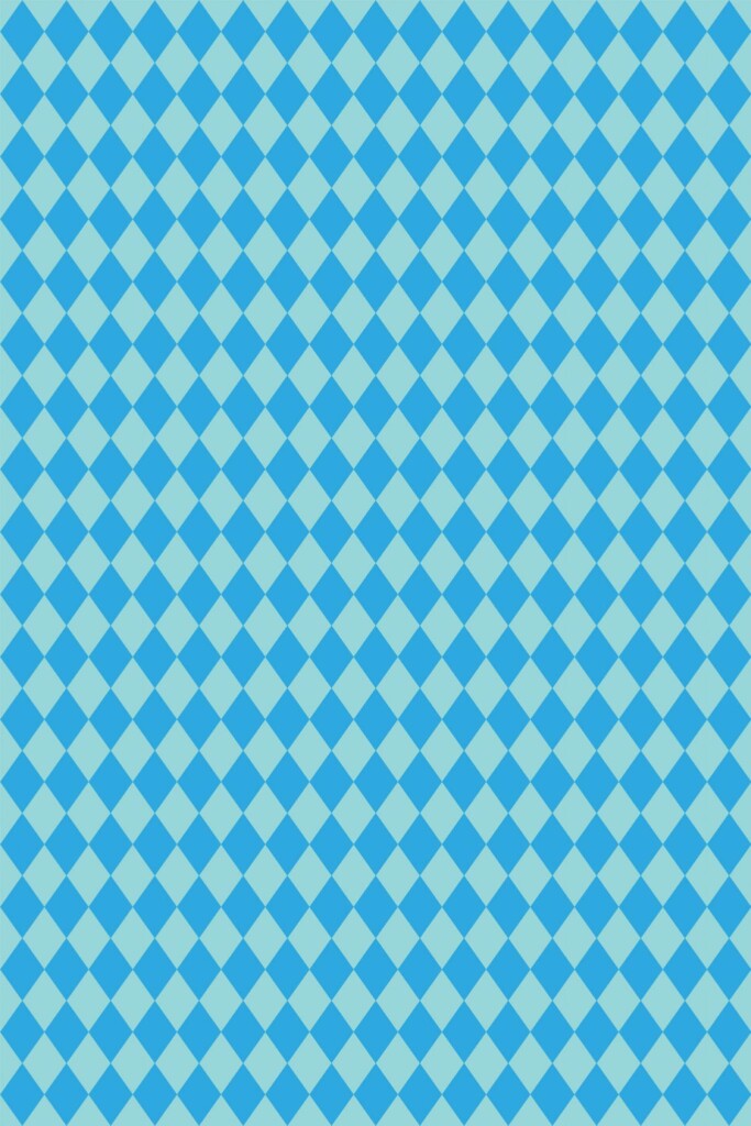 Pattern repeat of Blue Diamonds removable wallpaper design