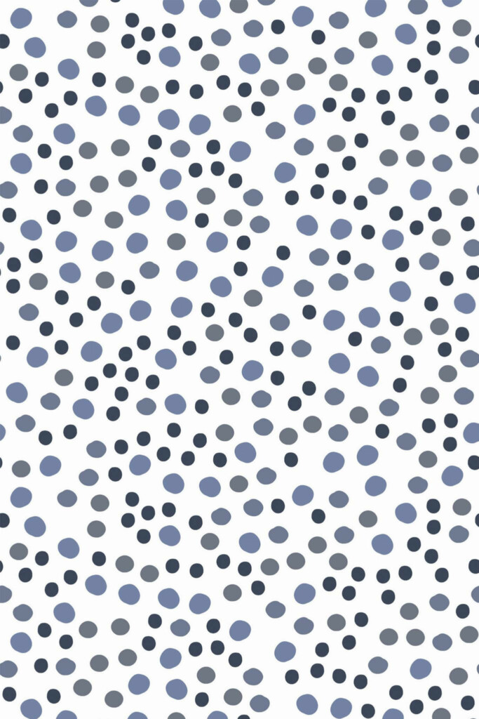 Pattern repeat of Blue dotted removable wallpaper design