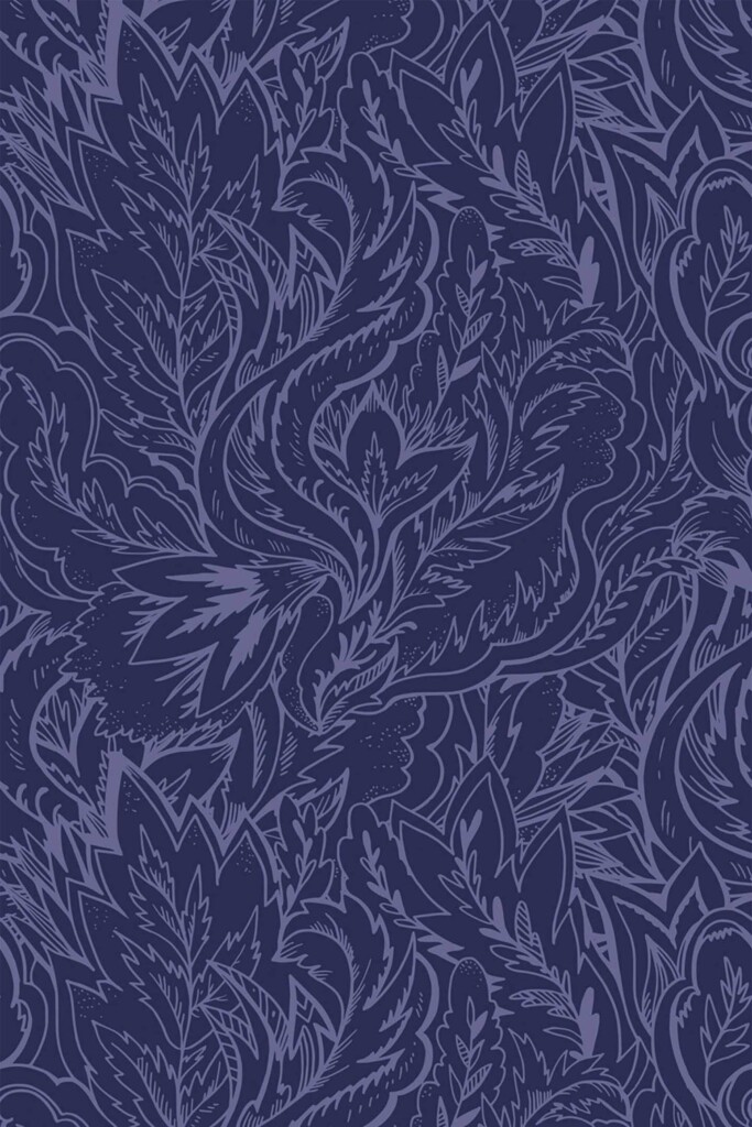 Blue seamless floral peel and stick wallpaper by Fancy Walls