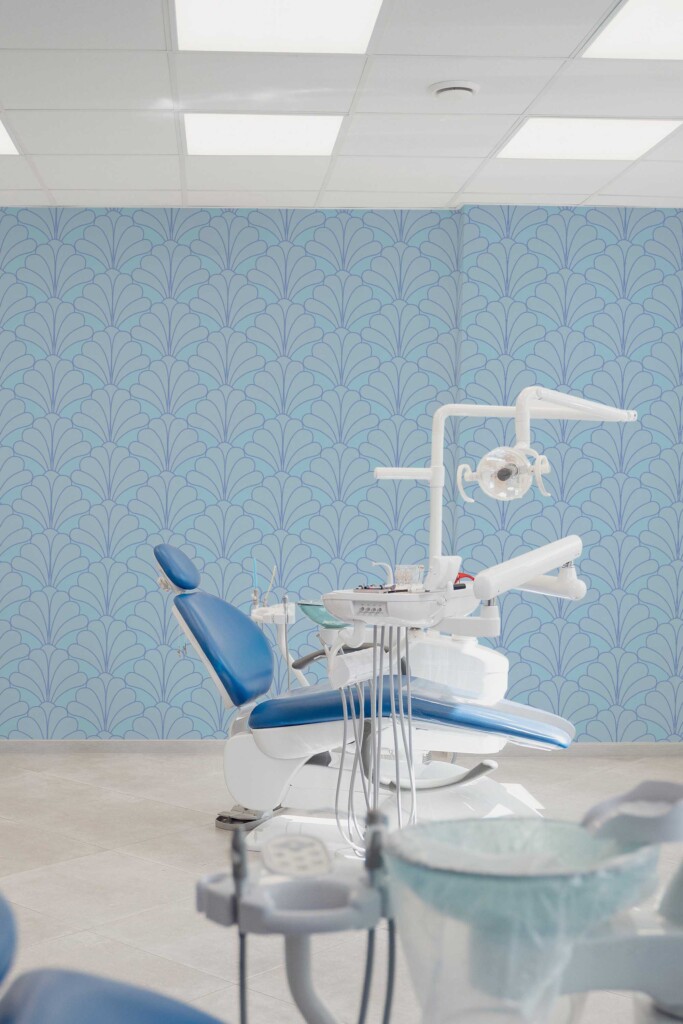 Fancy Walls removable wallpaper with Blue Floral art deco design