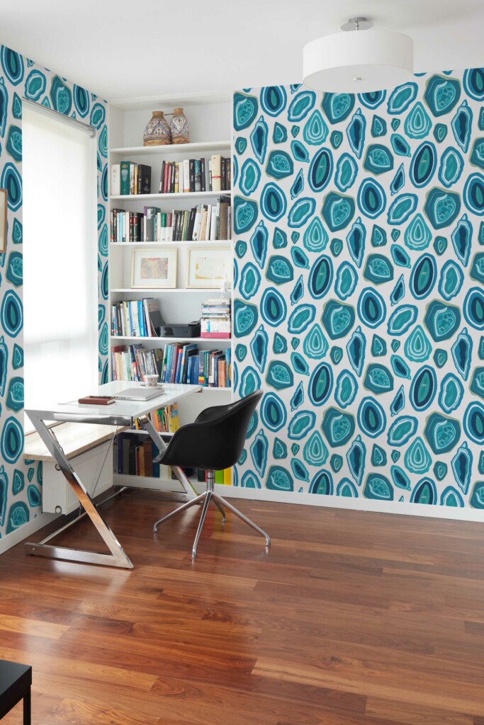 Fancy Walls peel and stick wallpaper featuring blue fun nautical pattern