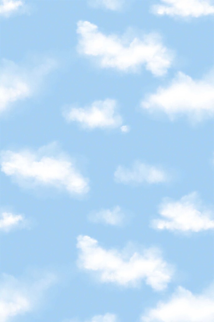 Fancy Walls fun blue clouds wallpaper for dentist