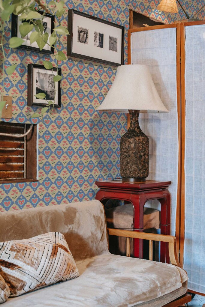 Fancy Walls fun self-adhesive wallpaper with a cute Blue Geometric pattern.