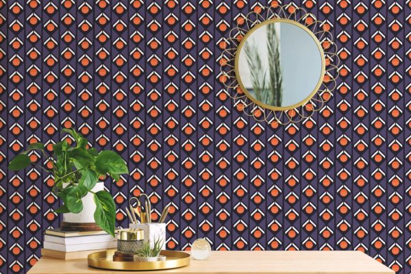 Contemporary geometric peel stick wallpaper