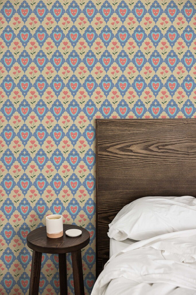 Fancy Walls unpasted wallpaper showcasing a fun Blue Geometric aesthetic.