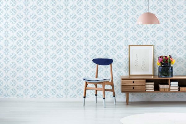 Geometric tile ornament peel and stick removable wallpaper