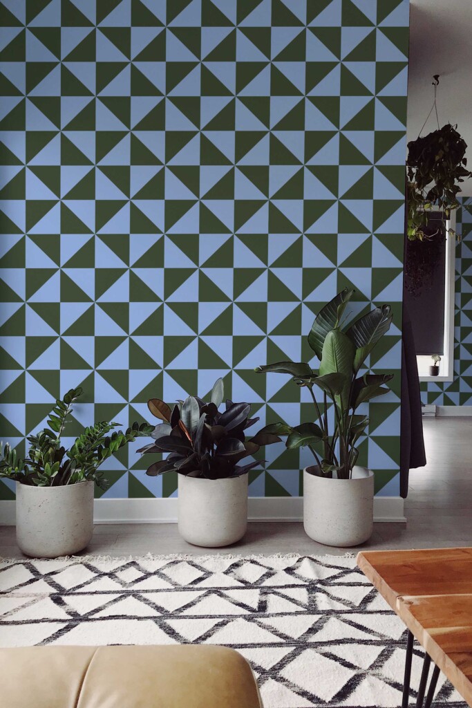 Fancy Walls Blue and Green Triangles removable wallpaper