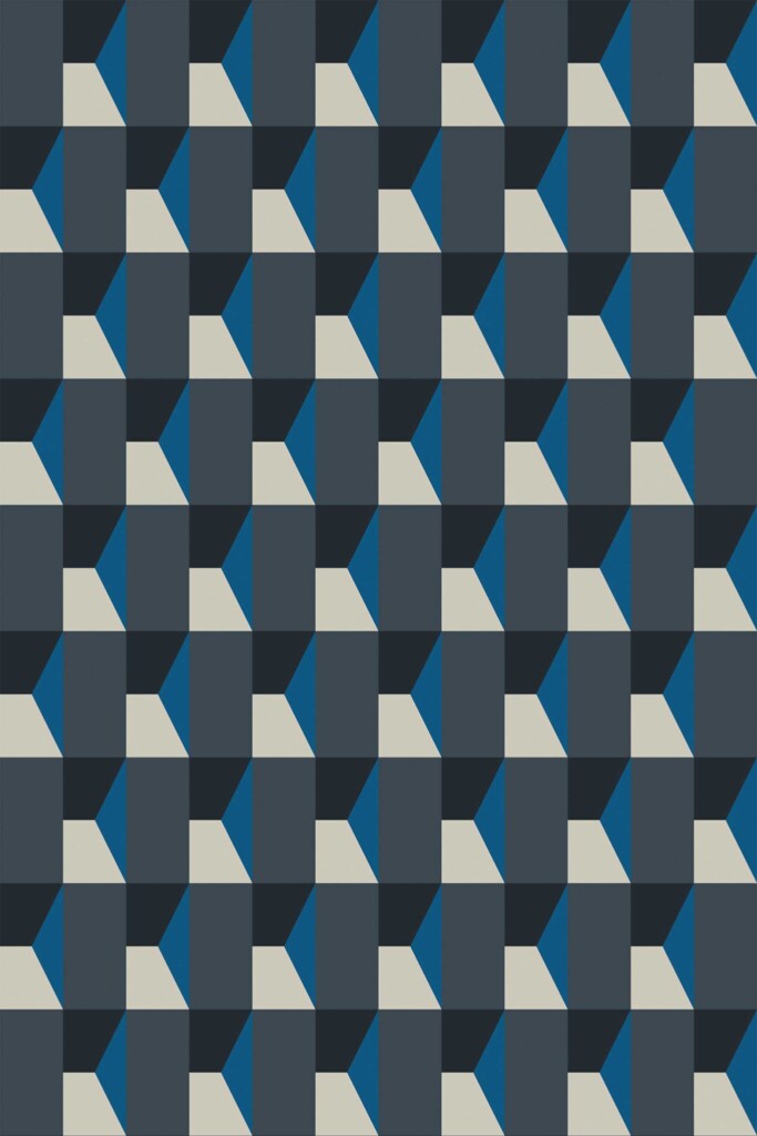 Traditional wallpaper with 3D geometric design from Fancy Walls