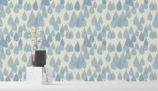 blue raindrop unpasted wallpaper