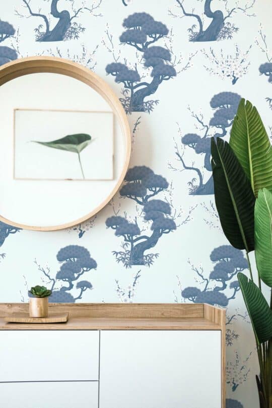 trees peel and stick wallpaper