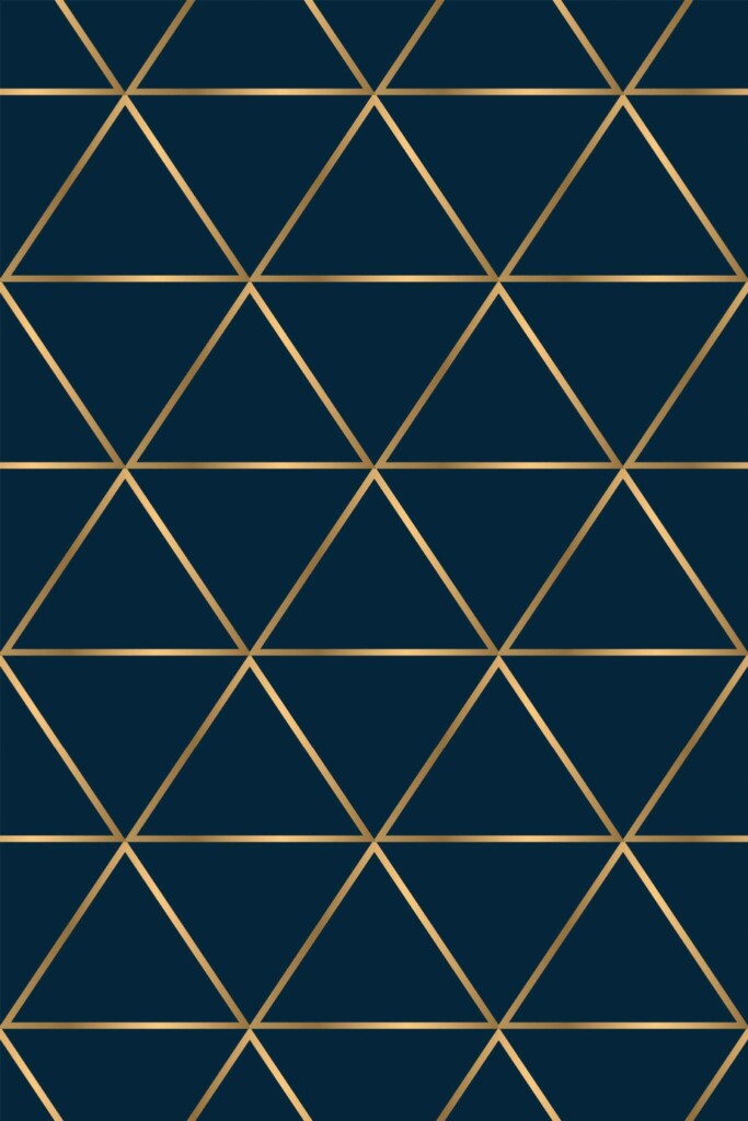 Pattern repeat of Blue luxury geometric removable wallpaper design