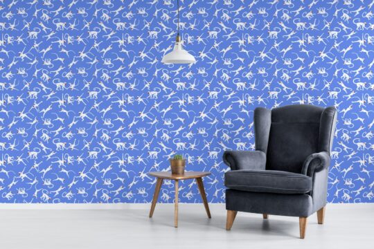 Blue monkey wallpaper for walls