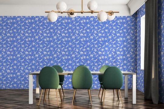 Blue monkey peel and stick removable wallpaper