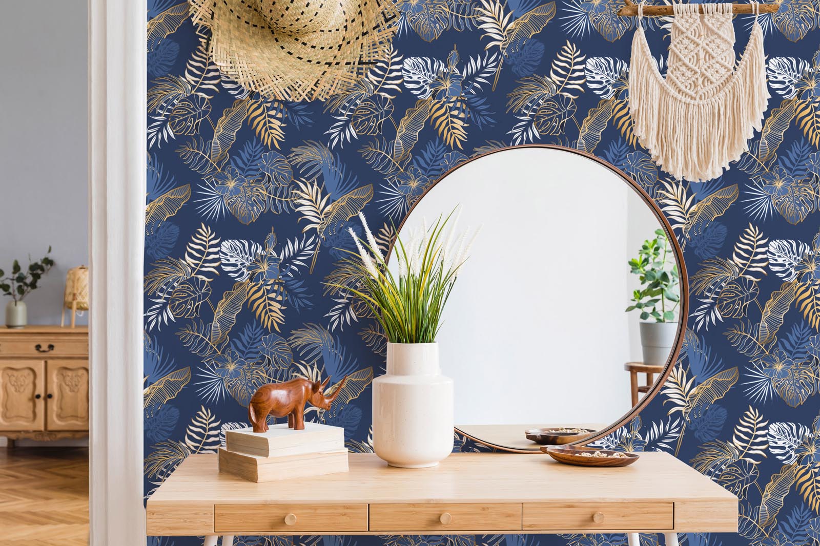 Palm leaf wallpaper - Peel and Stick or Non-Pasted