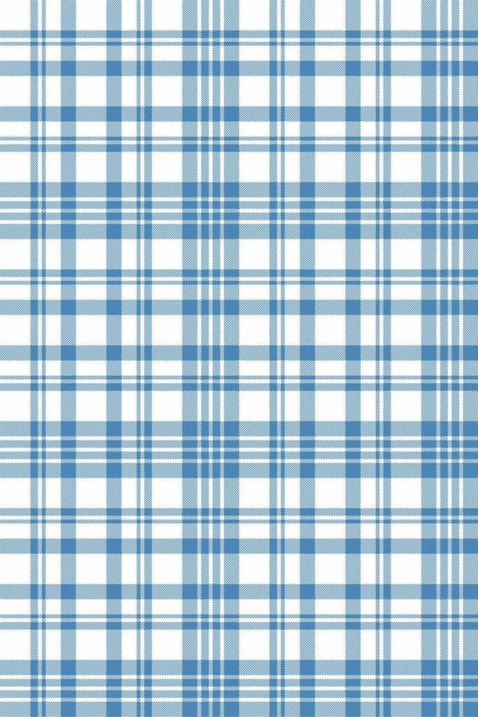 Pattern repeat of Blue plaid removable wallpaper design