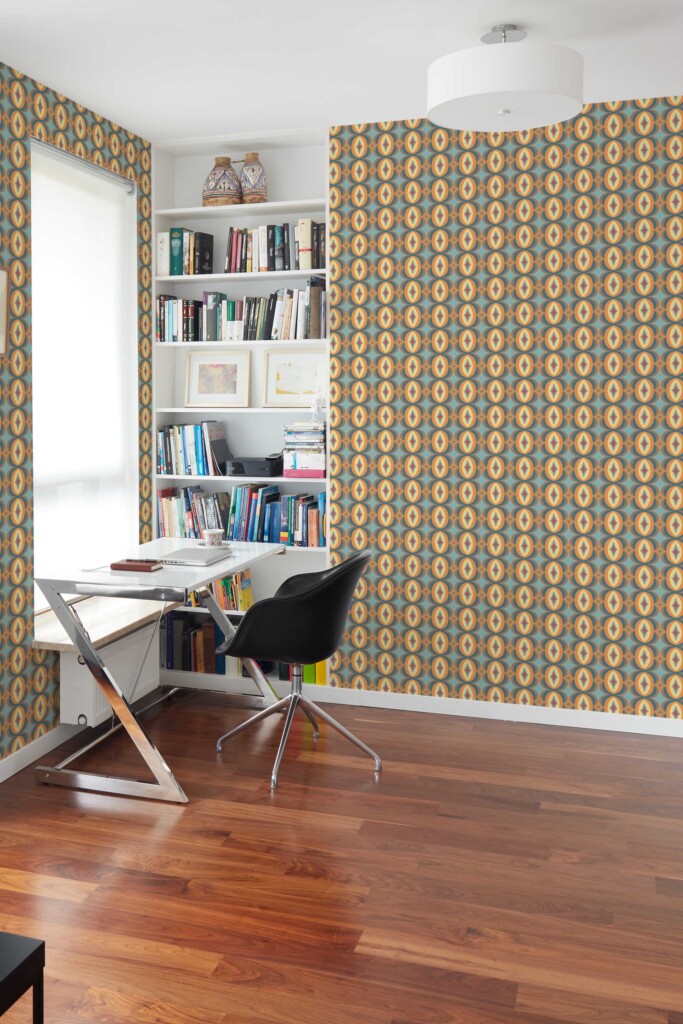 Retro blue self-adhesive wallpaper by Fancy Walls