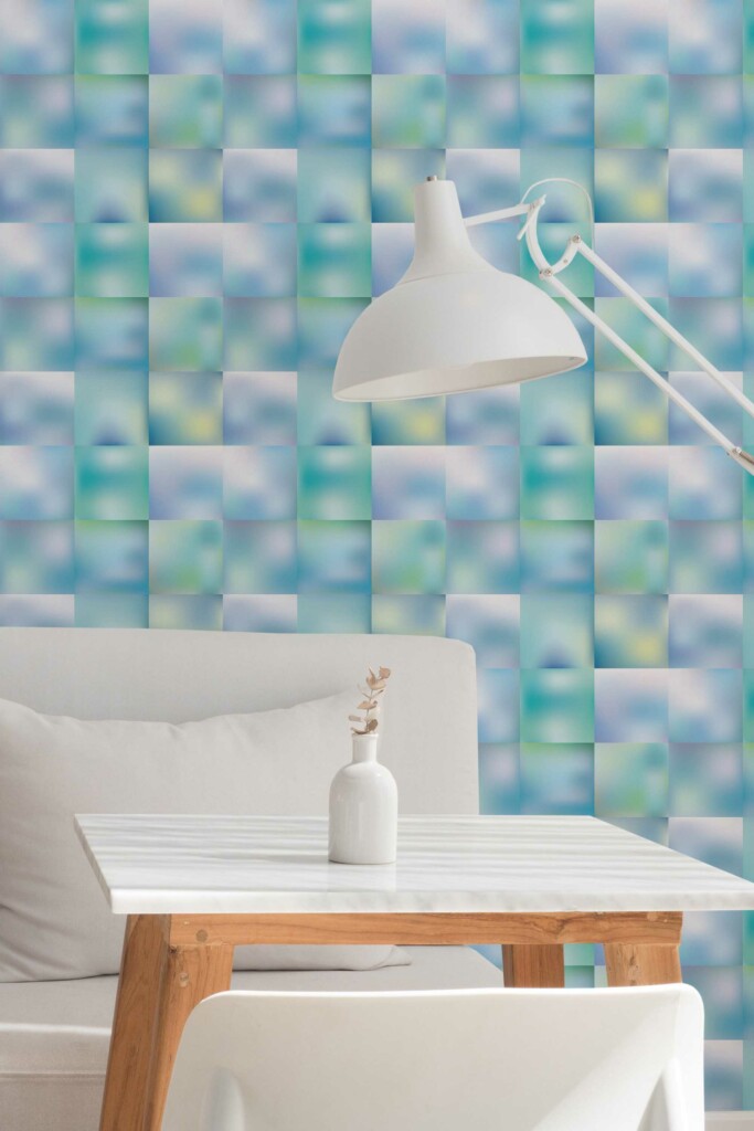 Tranquil Blue Tile Essence Removable Wallpaper from Fancy Walls