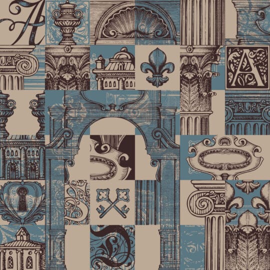 vintage architecture non-pasted wallpaper