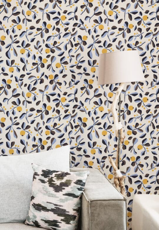 blue white and yellow living room peel and stick removable wallpaper