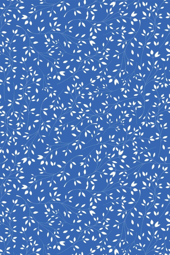 Pattern repeat of Blue-White Serene removable wallpaper design