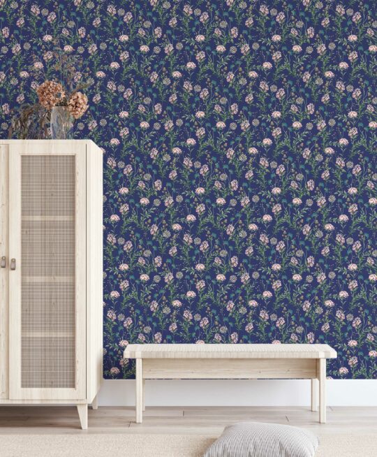 Blue floral self-adhesive wallpaper from Fancy Walls