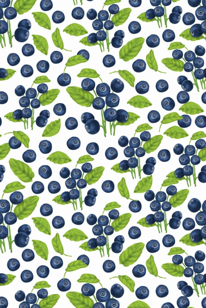 Pattern repeat of Blueberry removable wallpaper design