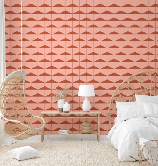 Blush Terracotta Mosaic removable wallpaper by Fancy Walls