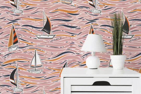 Abstract boat peel and stick wallpaper