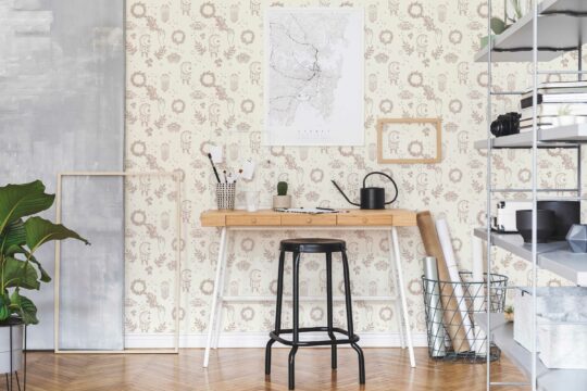 bohemian beige traditional wallpaper