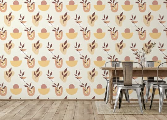 pink and beige boho unpasted wallpaper