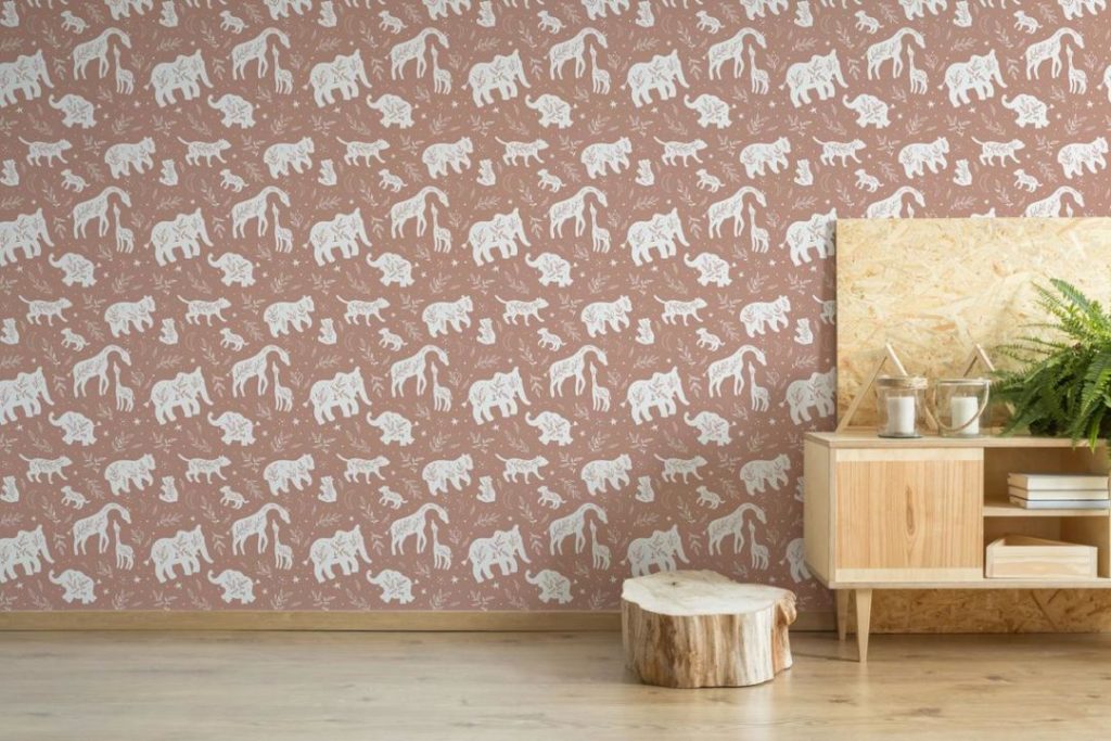 Boho safari wallpaper - Peel and Stick or Non-Pasted