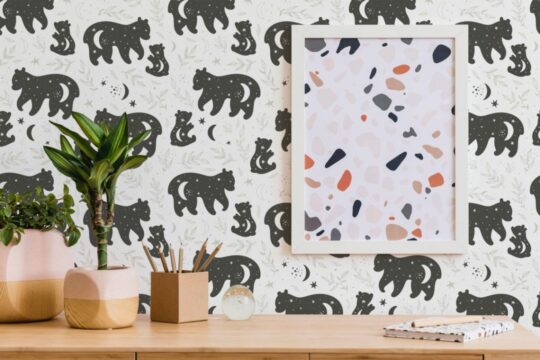 Boho bear self adhesive wallpaper