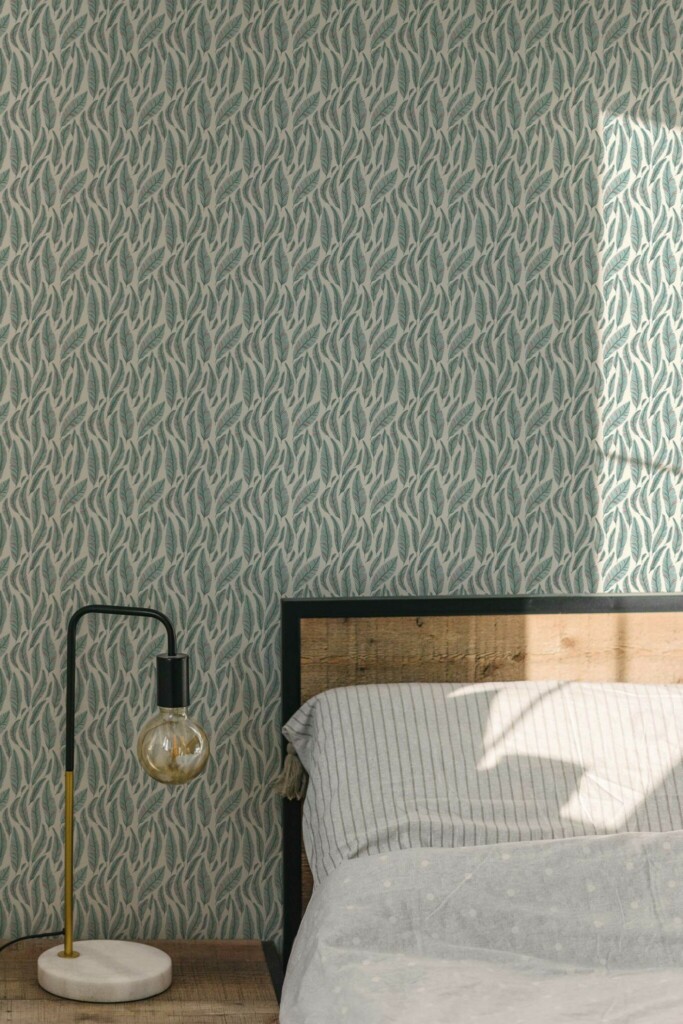 Boho Green Whispers removable wallpaper from Fancy Walls