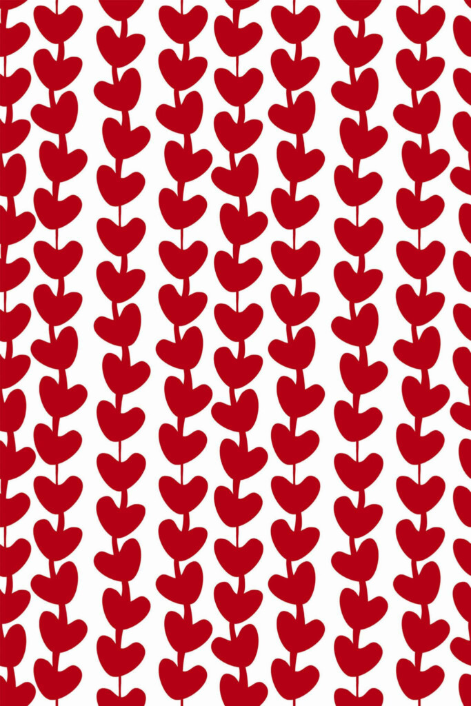 Pattern repeat of Boho heart pattern removable wallpaper design