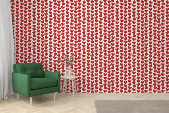 Boho heart pattern removable wallpaper