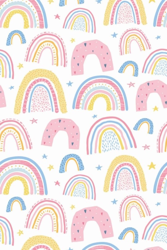 Boho rainbow Peel and Stick Wallpaper or Non-pasted